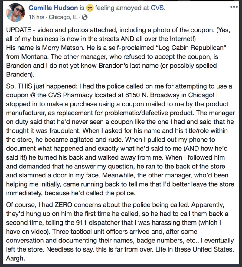 Illustration for article titled ‘Coupon Carl’ Calls Cops on Black Woman at CVS for Allegedly Using a Forged Coupon, But Was Busted Himself for Forgery Less Than 2 Years Ago